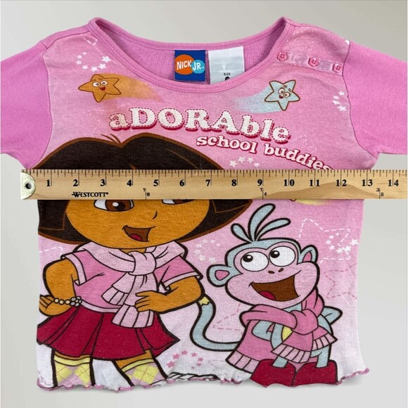 Vintage Dora the Explorer Shirt Nick Jr. Long Sleeve Pink Y2K 100% Cotton Size 6 - Picture 5 of 7
